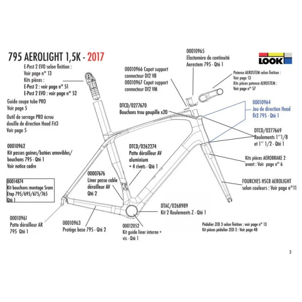 Capot Support de Connecteur DI2 pour Look 795 0010966,0010967