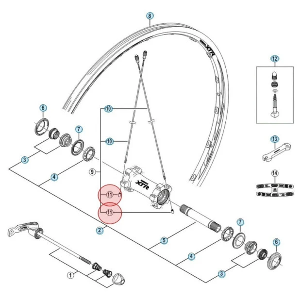 Ecrou de Rayon Shimano Y4CK89000 - (X1)