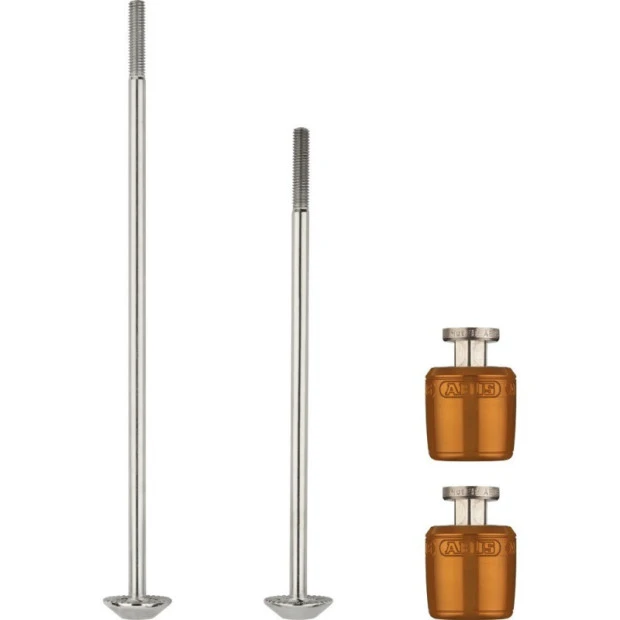 Set de 2 axes de blocage de roues Abus Nutfix M5 Orange - 100/135 mm